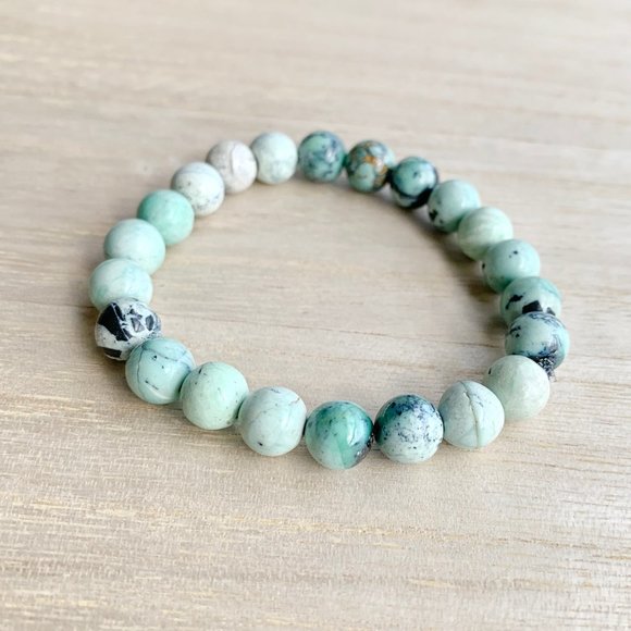 🎉 HP 🎉 8mm Turquoise Handmade Bracelet Chakra - Picture 7 of 8